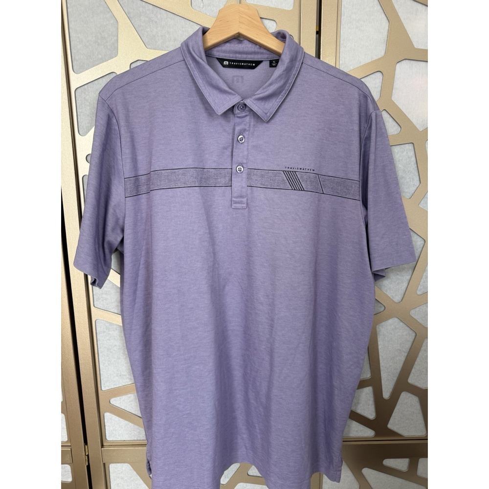 Travis Mathew Golf Polo Shirt Mens Extra Large XL Purple Performance Breathable